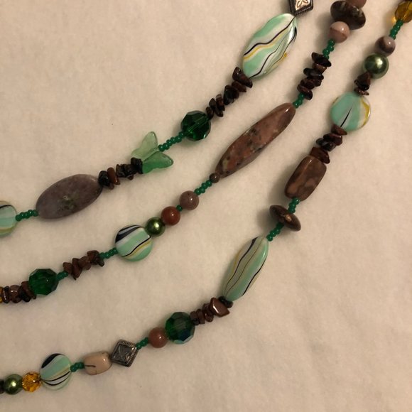 Betsy Michaels Jasper Glass Necklace - Picture 5 of 7